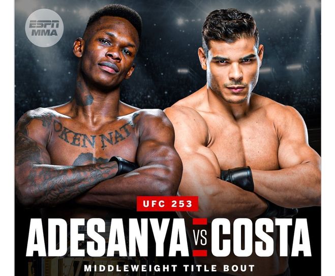 Бой Адесанья - Коста 26.09.2020 покажут по ТВ, во сколько? Где смотреть?