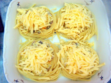 Птичье гнездо из макарон на сковороде личный блог